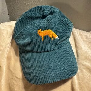 San Juan Island Collection Green Corduroy Women's Cap with Fox Embroidery